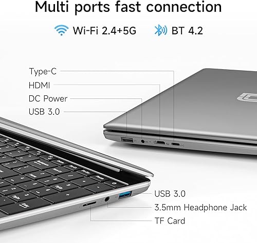 Miniatura 8 de Laptop Jumper, 12 GB RAM 640 GB ROM, Office 365-1 año Procesador 5205U, Computadora de 15.6 pulgadas, Pantalla FHD IPS, Batería de 38Wh, 2 altavoces