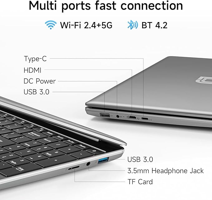 Laptop 15.6 pulgadas, Intel Celeron 5205U, 4GB RAM, 128GB SSD, Windows 11 miniatura 8