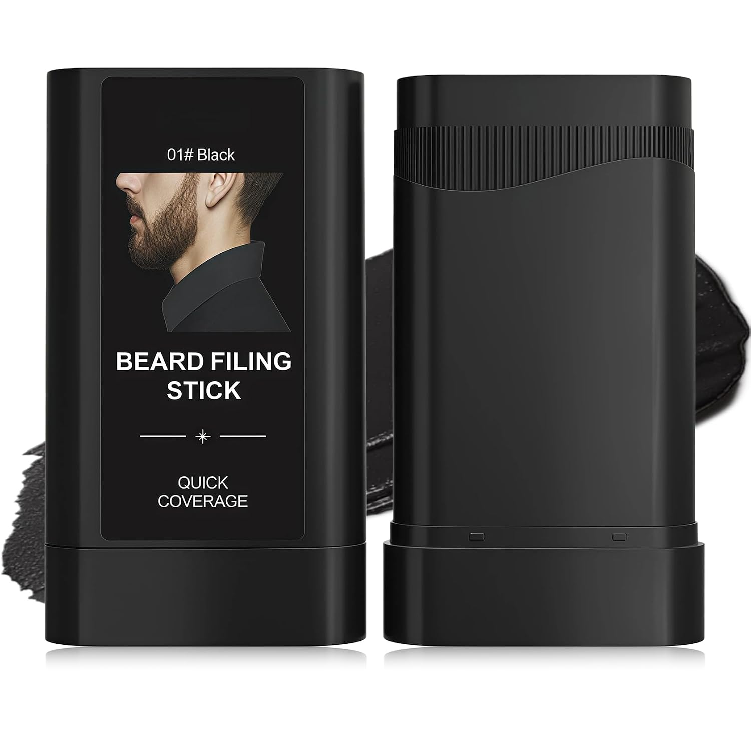 Beard Dye for Men,Waterproof Mens Mustache Brush Dye Color Comb,Beard Pencil Filler,Long Lasting Coverage Natural Finish(Black)