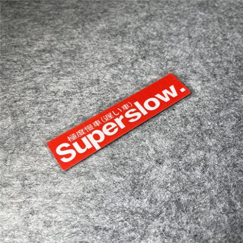 Image of Car Styling Sticker for Japanese Superslow Snail Creative Words Auto Oil Tank Window Body Vinyl Computer Case Motocross Decals (C 10x2.2cm red 2PCS)