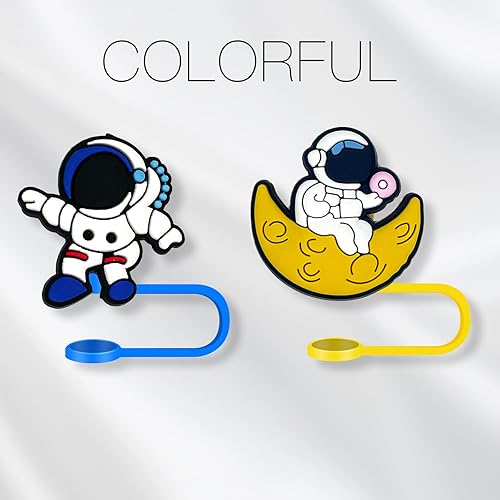 Miniatura 3 de 8 fundas de popote de astronauta para taza, 0.394 in, cubierta de silicona para popote para vaso, accesorios