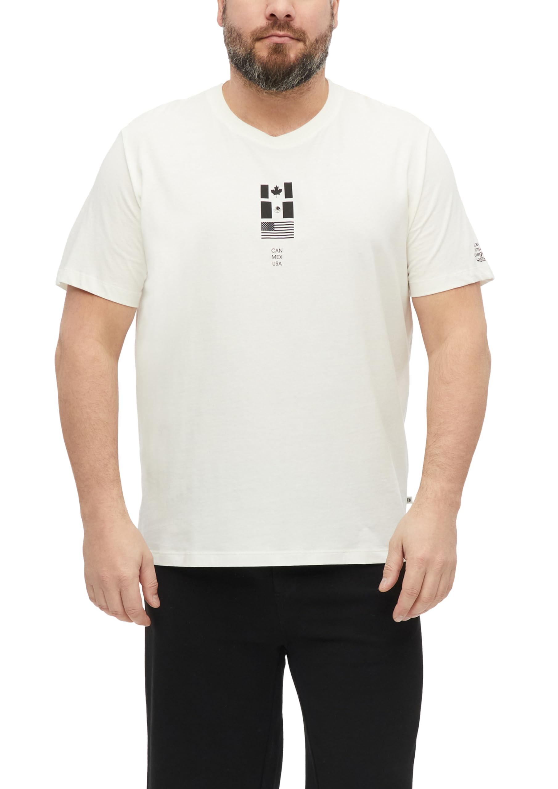 s.Oliver Men's 2181151 T-Shirt with Front and Back Print (Pack of 1), White, 3XL