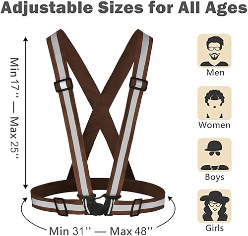 Miniatura 4 de Chaleco de seguridad reflectante de alta visibilidad para mujeres y hombres, correas de cinturón de seguridad ajustables de alta visibilidad,
