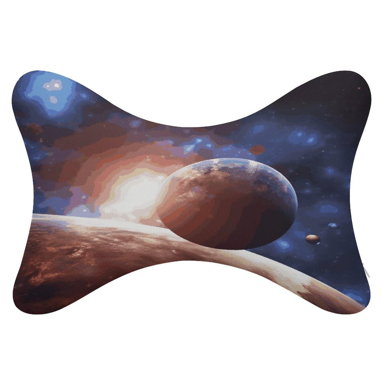 FekiLoot Planets in Space Background Car Headrest Set of 2,Softness Memory Foam Car Neck Pillow with Breathable Removable Cover Car Neck Support Pillow Ergonomic for Driving, Office