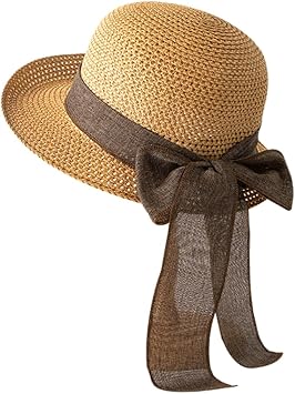 Ladies Sun Hat Womens Beach Hats for Women Wide Brim Straw Bow Flap Fisherman Hat Summer Beach Cap UV Protection Hat