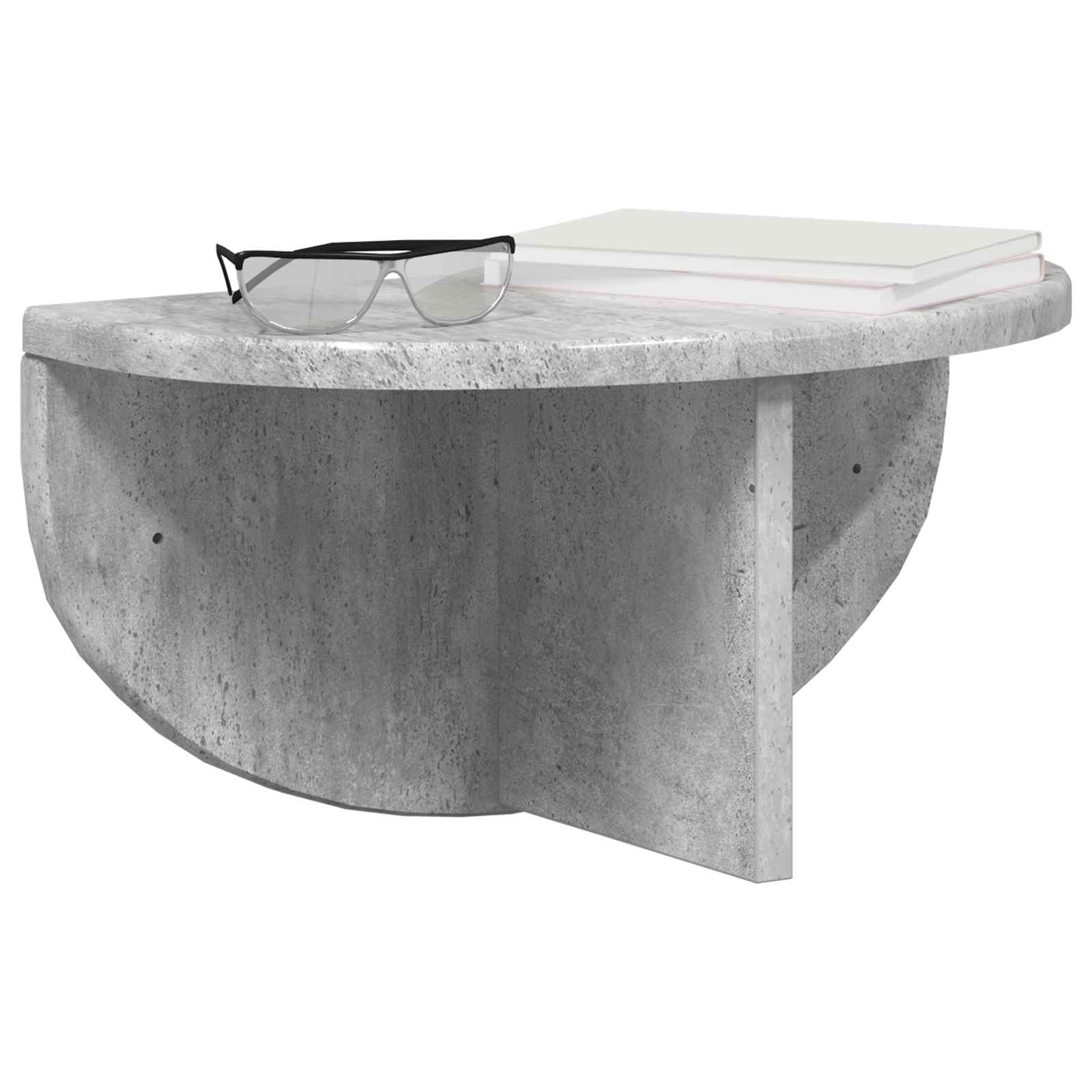 Beton szary zestaw półek ściennych, 2 sztuki, 38 x 19 x 19 cm, materiał drewnopochodny, do salonu, sypialni, biura, uniwersalny