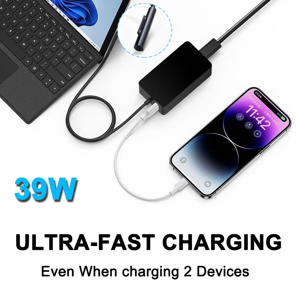XITAIAN 15V 2,6A 39W 1963 Zasilacz Zasilacz Zamiennik dla Microsoft Surface Laptop Go / Go2 Port ładowania USB
