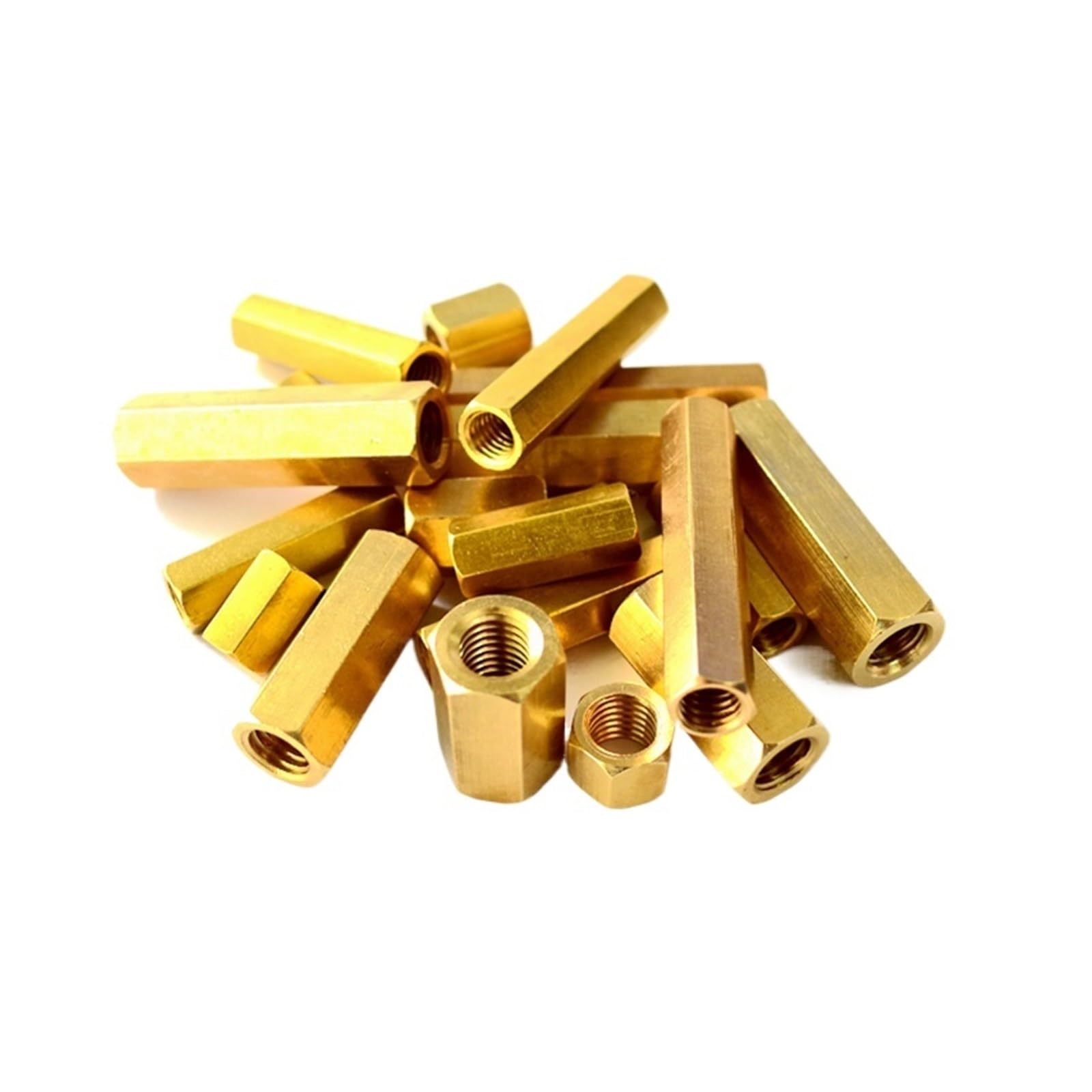 Distanziale Esagonale M8 In Ottone - 10x10mm, Doppio Passaggio Maschio/Femmina, Dorato