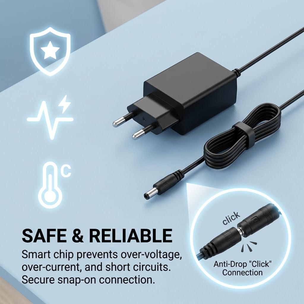 Adattatore di alimentazione DC da 6 V, 1 A, 6 V, 1000 mA. Adattatore di alimentazione AC 100-240 V a DC, adattatore di alimentazione 5,5 x 2,1 mm, caricatore universale per router, fotocamera