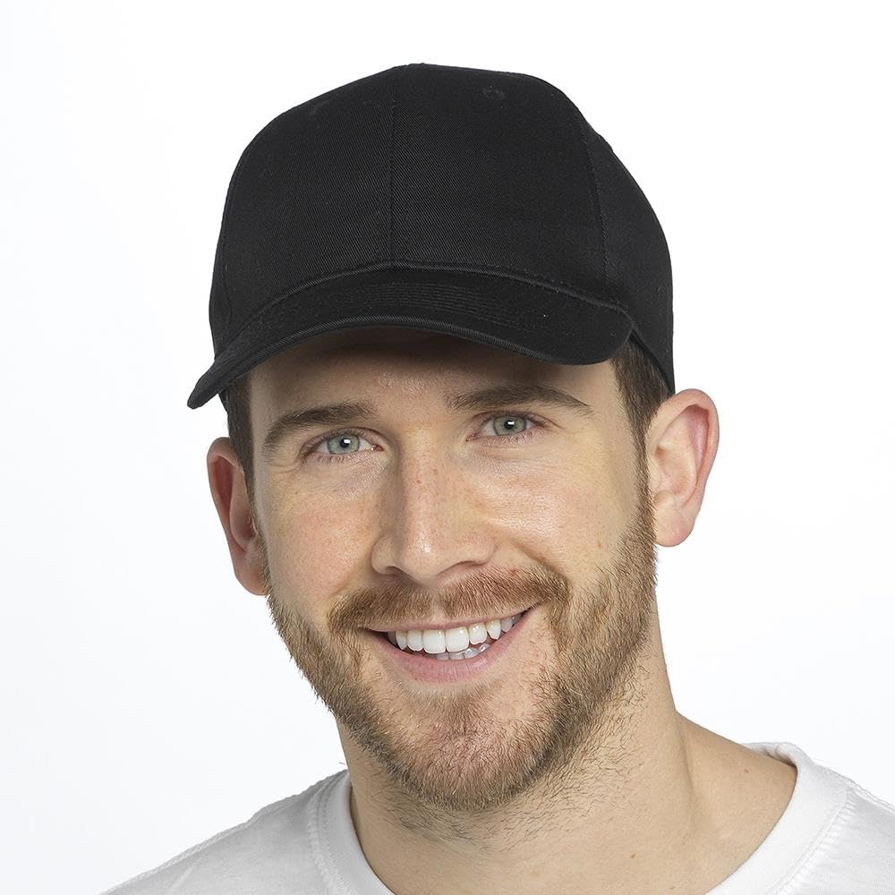 A2z Men's Black Plain Baseball Cap Breathable Polyester Cotton - Baseball Cap Az4786