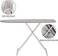 Vista 5 de Funda y almohadilla para tabla de planchar de 15 x 54 pulgadas, funda estándar para tabla de planchar con borde elástico y cierres de velcro, fundas