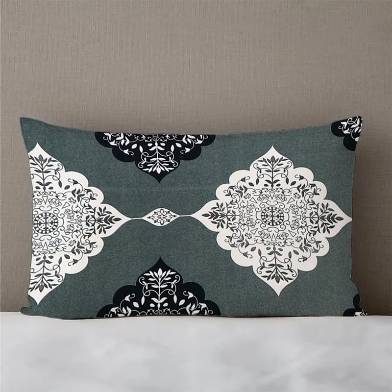 Image of la'amour Cotton Elastic Fitted Bedsheets with 2 King Size Pillow Covers Double Bed with All Around Elastic Supersoft Size - 72 King Sizex78+10 inches Color - White Grey