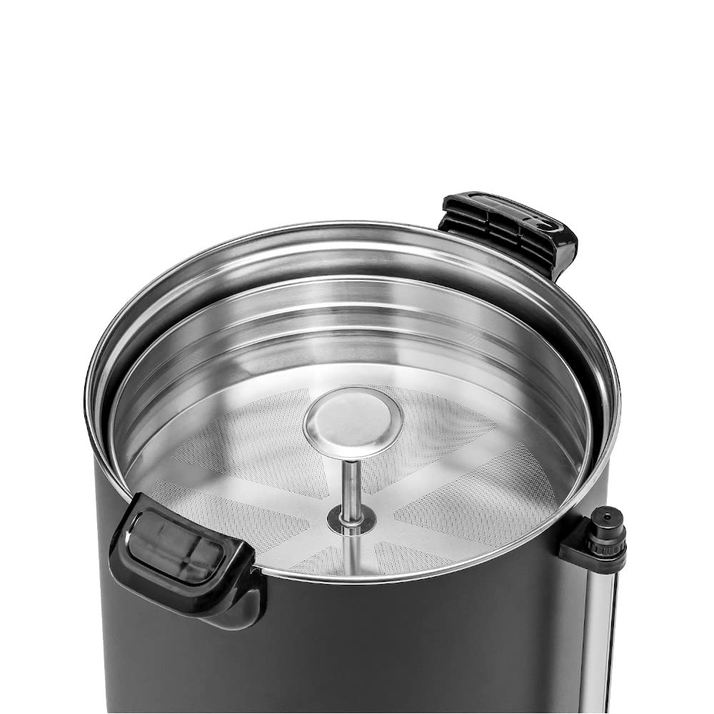 Cafetera Profesional | Capacidad 13 Litros | Indicador de Nivel | Cafetera Industrial | Elegante Color Negro Mate | Dimensiones 33,5x33,5x56,5 cm | Potencia 1600 W