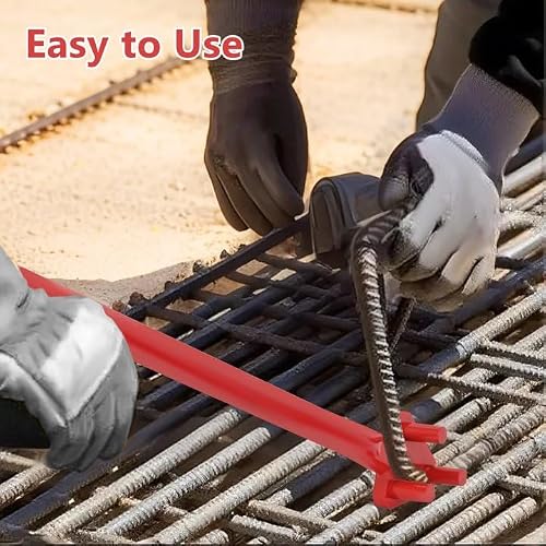 tonchean Manual Rebar Bender for 5/8\" Bars Hand Operated Steel Rod & Flat Bar with Reverse Head, Ideal for Flat Steel and Steel Rods, Red