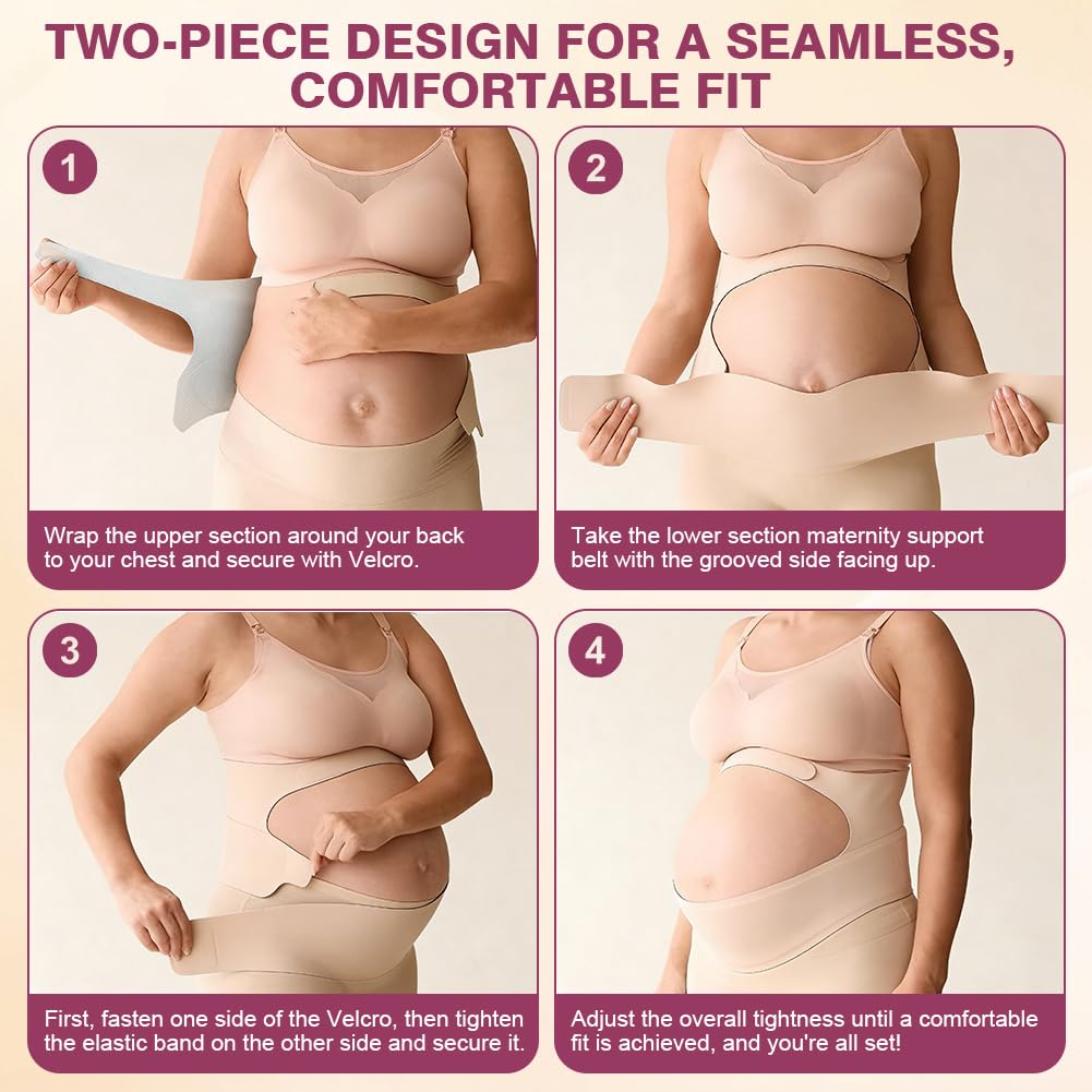 Care Ceinture de grossesse, Ceintures Abdominale Soutien Abdominal Et Dorsal, Ceinture Support Abdominale et Lombaire, Soulage les Douleurs du Dos du Bassin de la Hanche Pendant la Grossesse