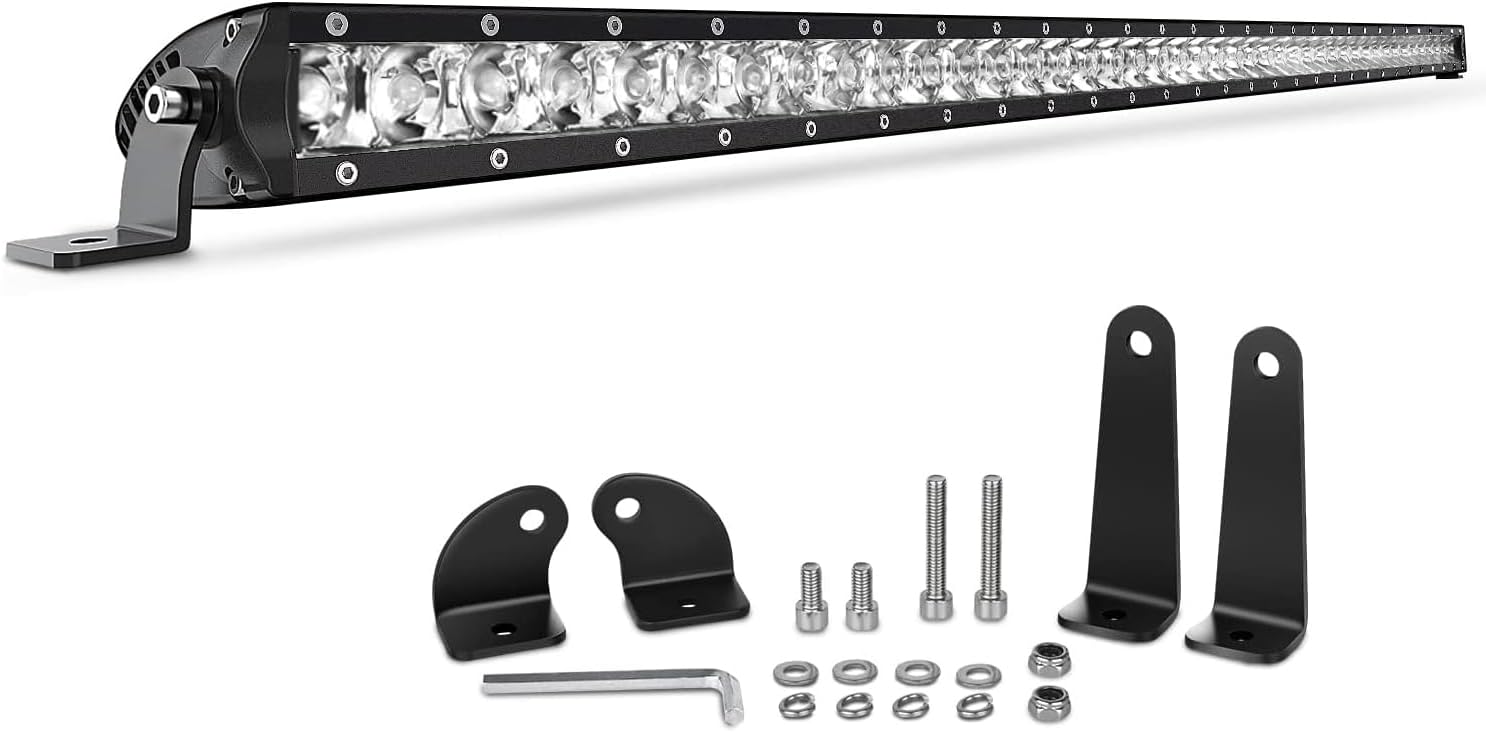 Chelhead Single Row Led Light Bar 42 Inch 200W IP67 Spot Beam Off Road Working Driving Lights Black Compatible with Ford Bronco SXS Can Am Maverick X3 Polaris RZR