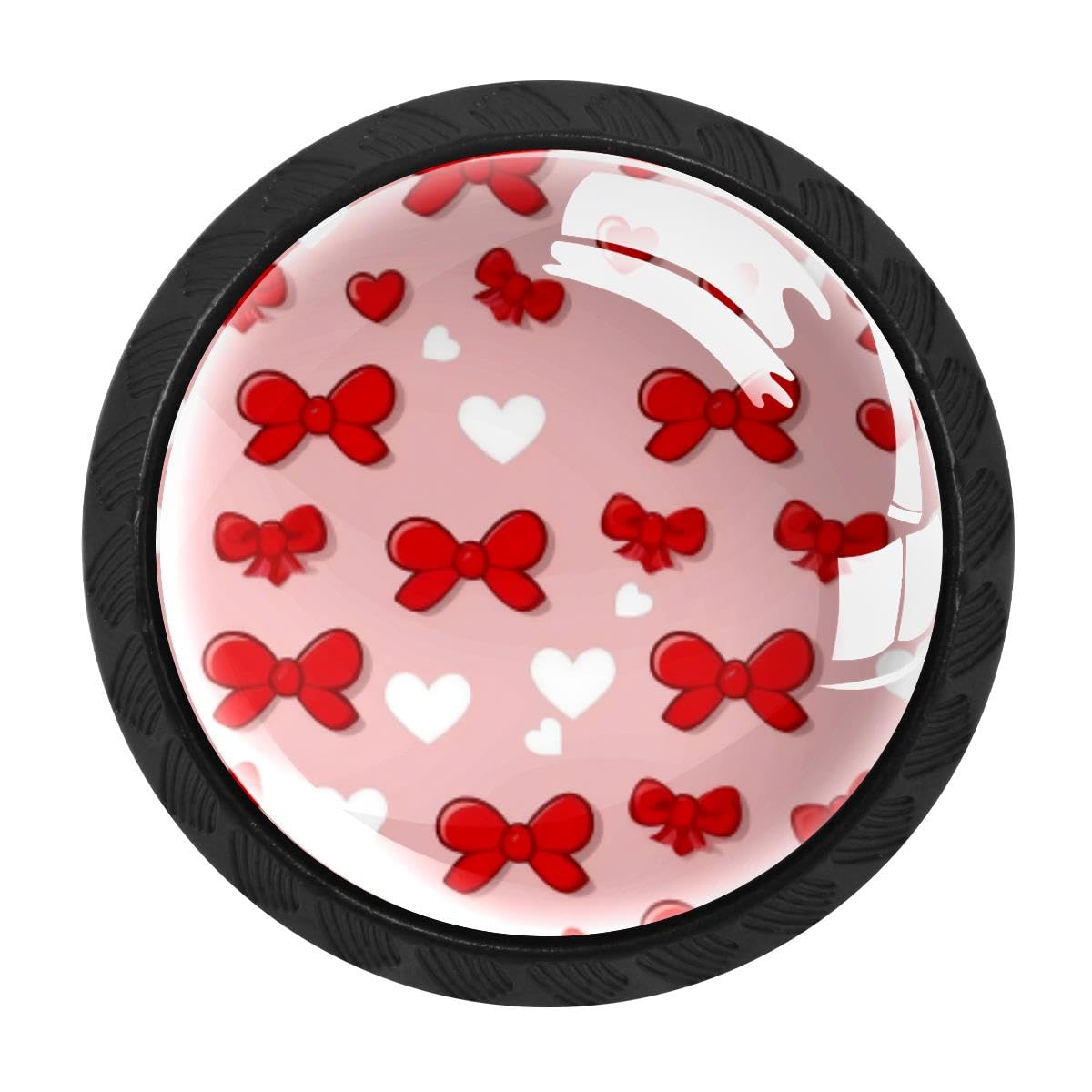 HEOEH 4 PCS Kitchen Cabinet Knobs, Bows Hearts Drawer Knobs Dresser Handles