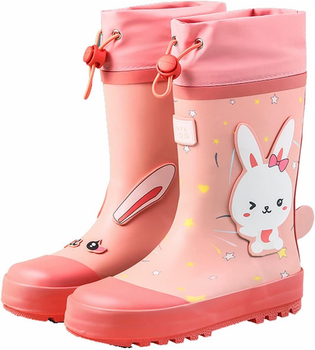 Children's Rain Shoes Boys and Girls Water Shoes Baby Rain Boots Water Boots in Large and Small Children Toddlers Children with Elastic Cord Toddler Girl Dress Shoes (Sky Blue, 1 Big Kids)