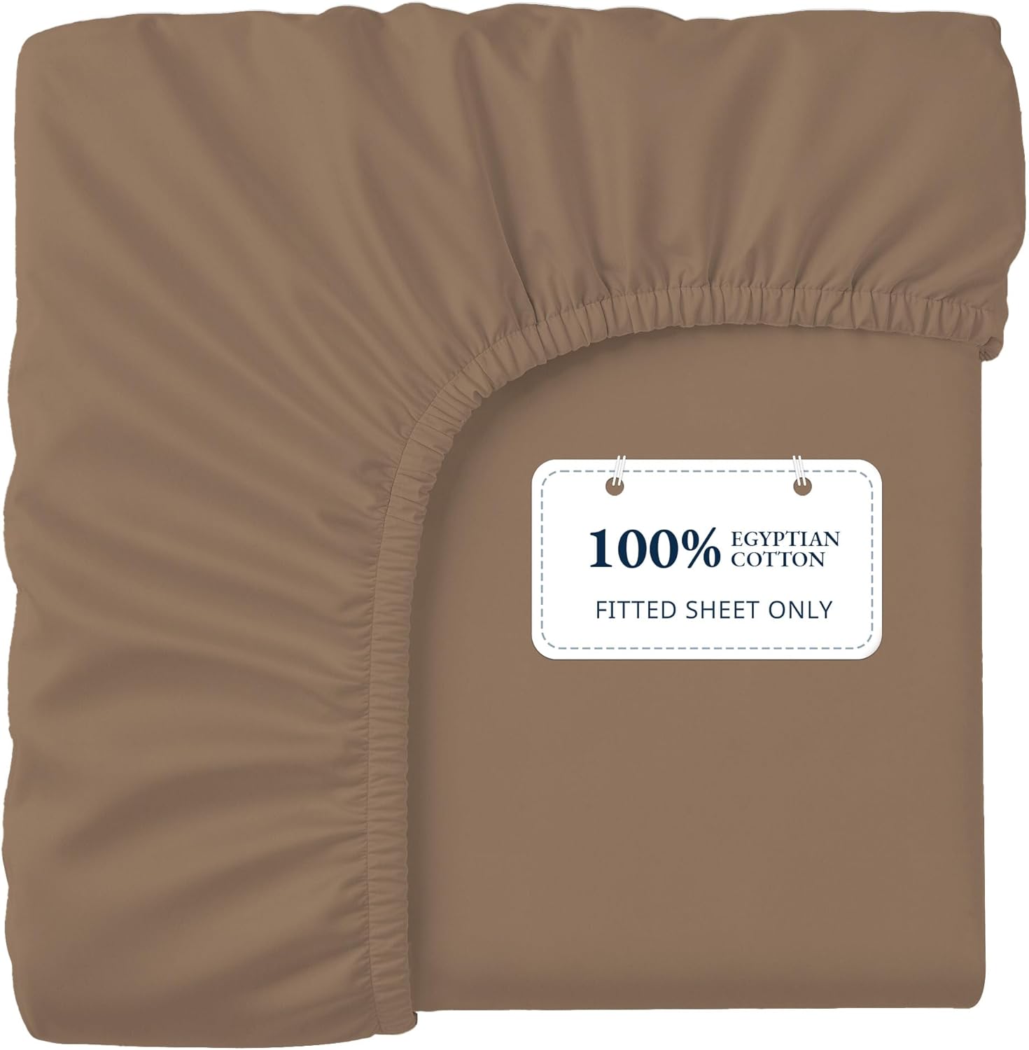 Lane Linen 100% Egyptian Cotton King Size Fitted Sheet Only (79"x81" + 16") - Elegant Sateen Weave, Ultra Soft, Breathable, Highly Durable, Deep Pockets Upto 17" - Taupe