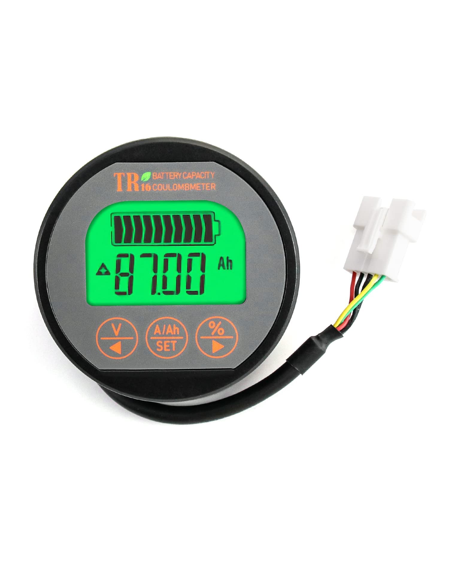 QWORK® Monitor batteria tester voltmetro amperometro, 8-80V 0-350A, con cavo personalizzato 4m, per auto auto motoscafo caravan camper solare