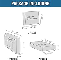 Vista 82 de H.VERSAILTEX Multi-Pieces Sofa Covers Stretch Couch Covers Form Fitted Seats and Back Cushions Covers