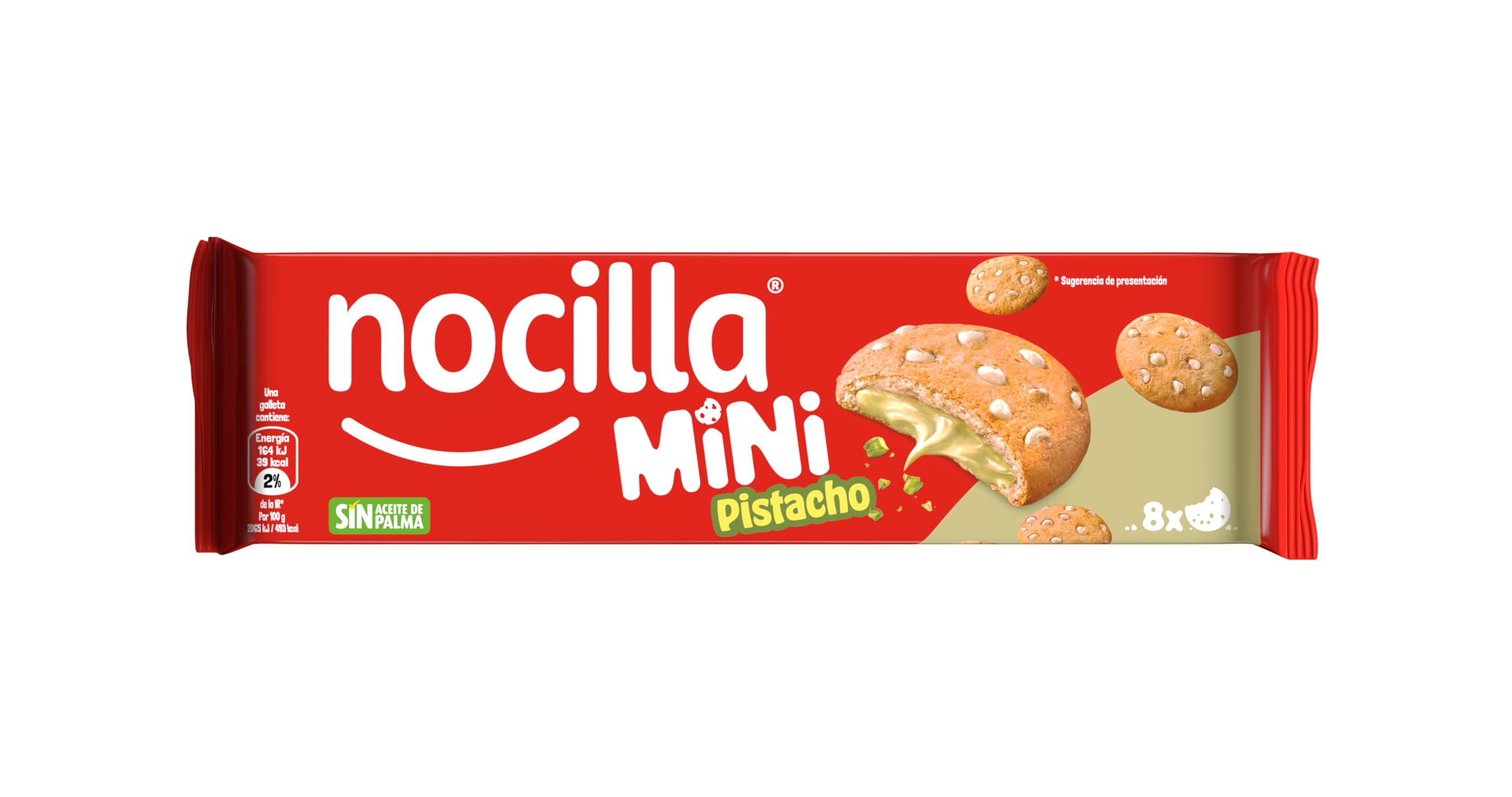 Nocilla Mini Galletas de Pistacho, 64 Gramos, 8 Unidades