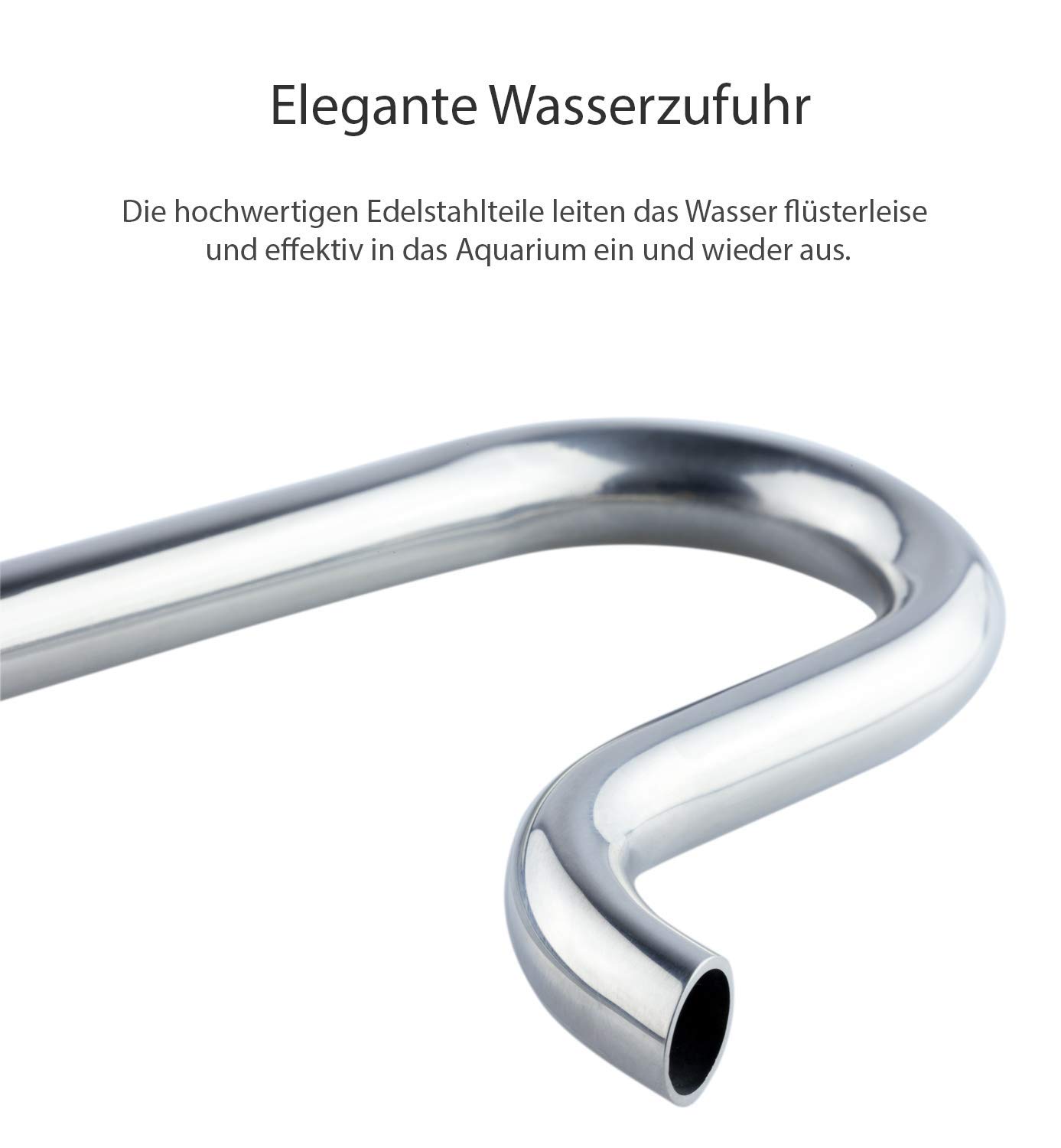 Q-Grow hochwertiger Aquarium Einlauf Auslauf 12/16 aus Edelstahl - mit Oberflächenskimmer