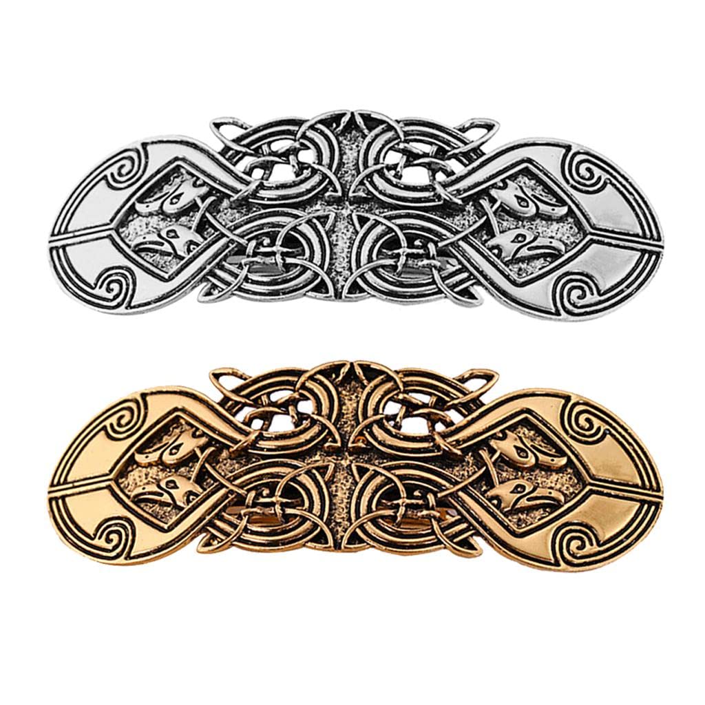 TINY STORE Irish Celtic Design Lucky Totem Snap Hairclips Barrettes Hairpins Silver