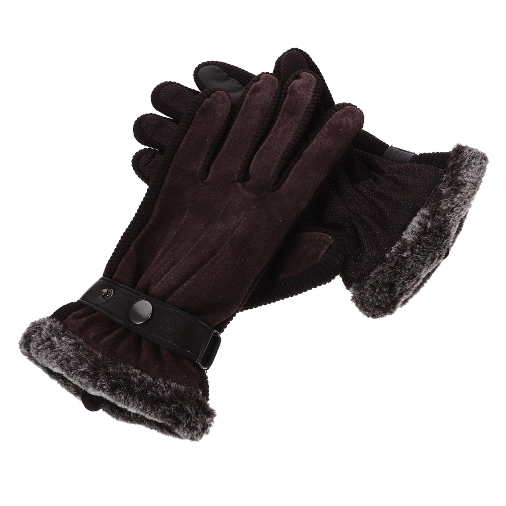 Ipetboom Warm Winter Gloves for Men Leather Gloves Windproof Thermal Properties Perfect for Cycling Random Color