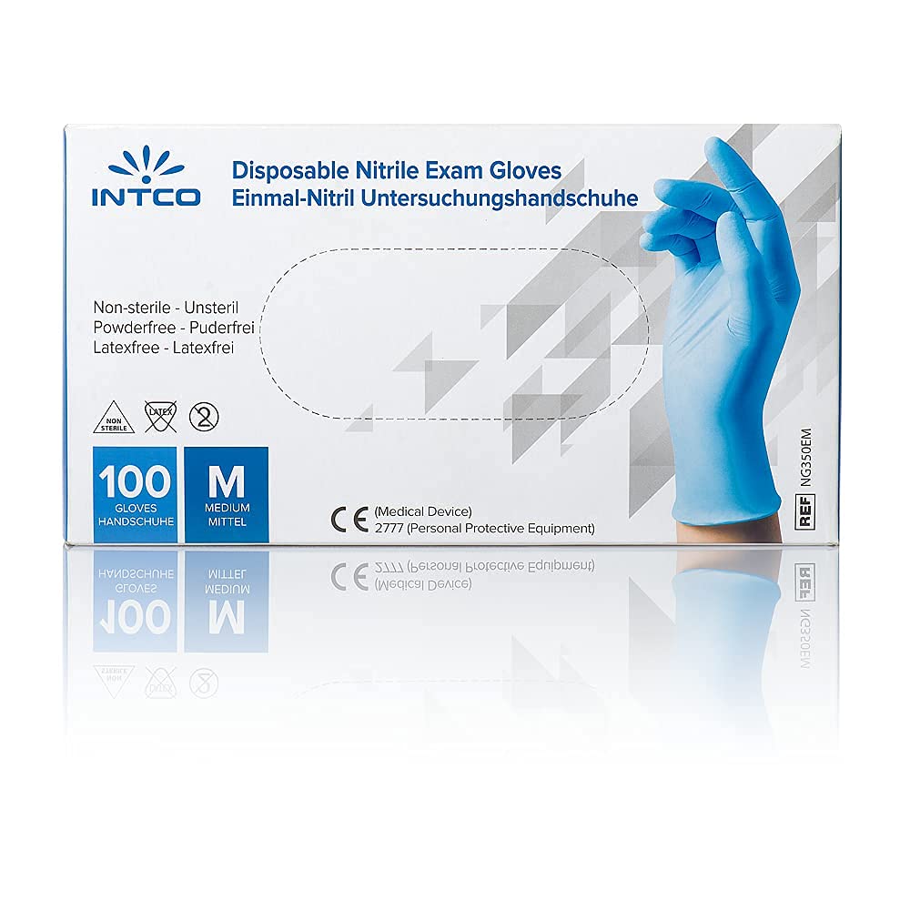 INTCO - Lote de 10 cajas de 100 guantes Nitrilo Médico y de la Industria, Normas vigentes (no Polarios)