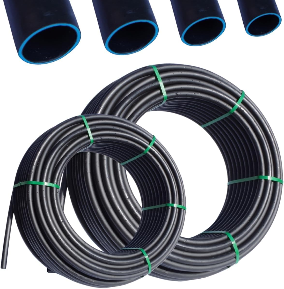Kolor Neu 3-Lagig PE Rohr PN6 (6 Bar) Verlegerohr Wasserleitung 20mm 25mm 32mm Versorgungsleitung Bewässerung PE-Rohrleitung Druckrohr unterirdisch u oberirdisch (25 mm x 25 Meter)