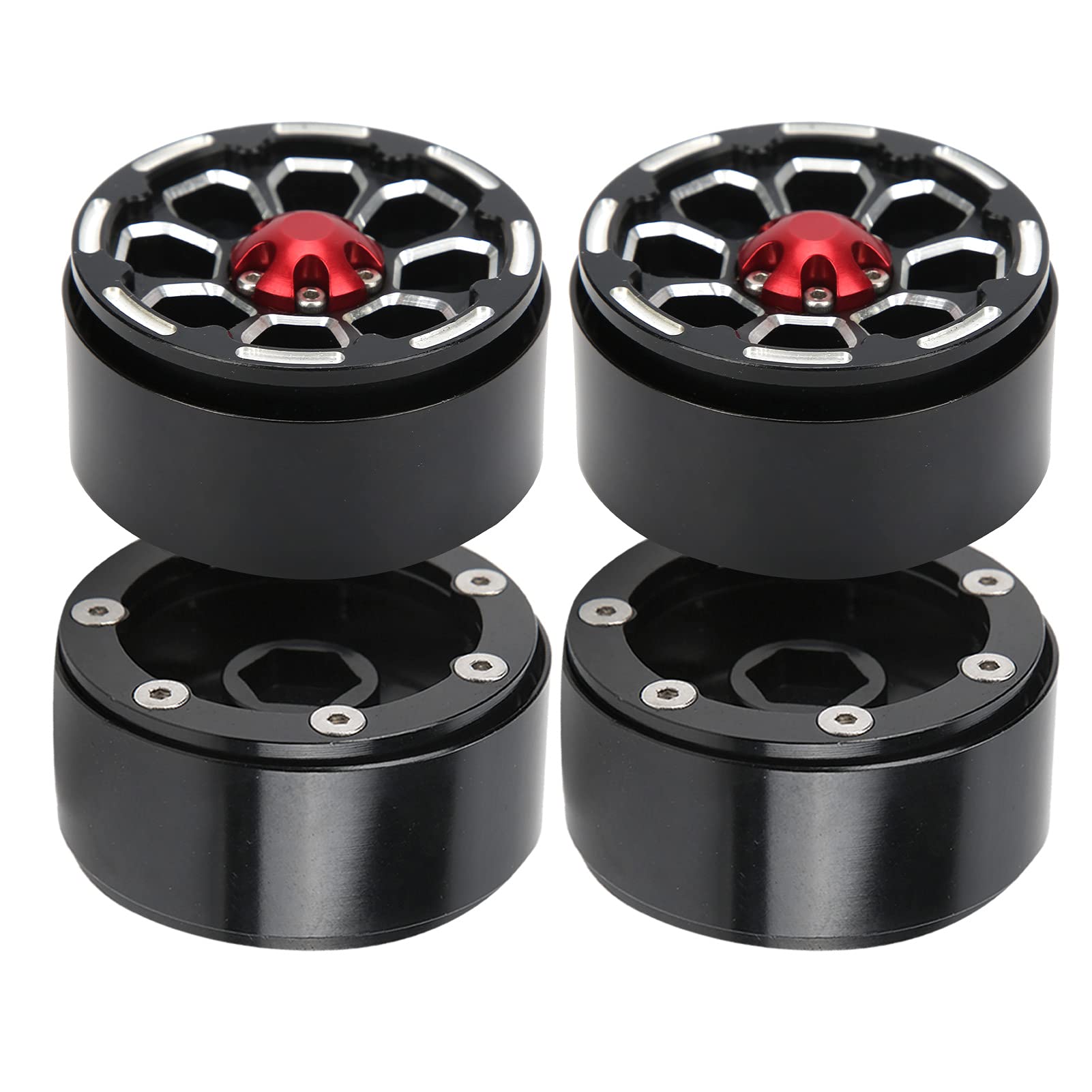 Piasta koła RC metalowa obróbka CNC trwały, solidny zamiennik dla SCX10 II 90046 TRX4 D90 1/10 RC samochód czarny 55mm 4 szt