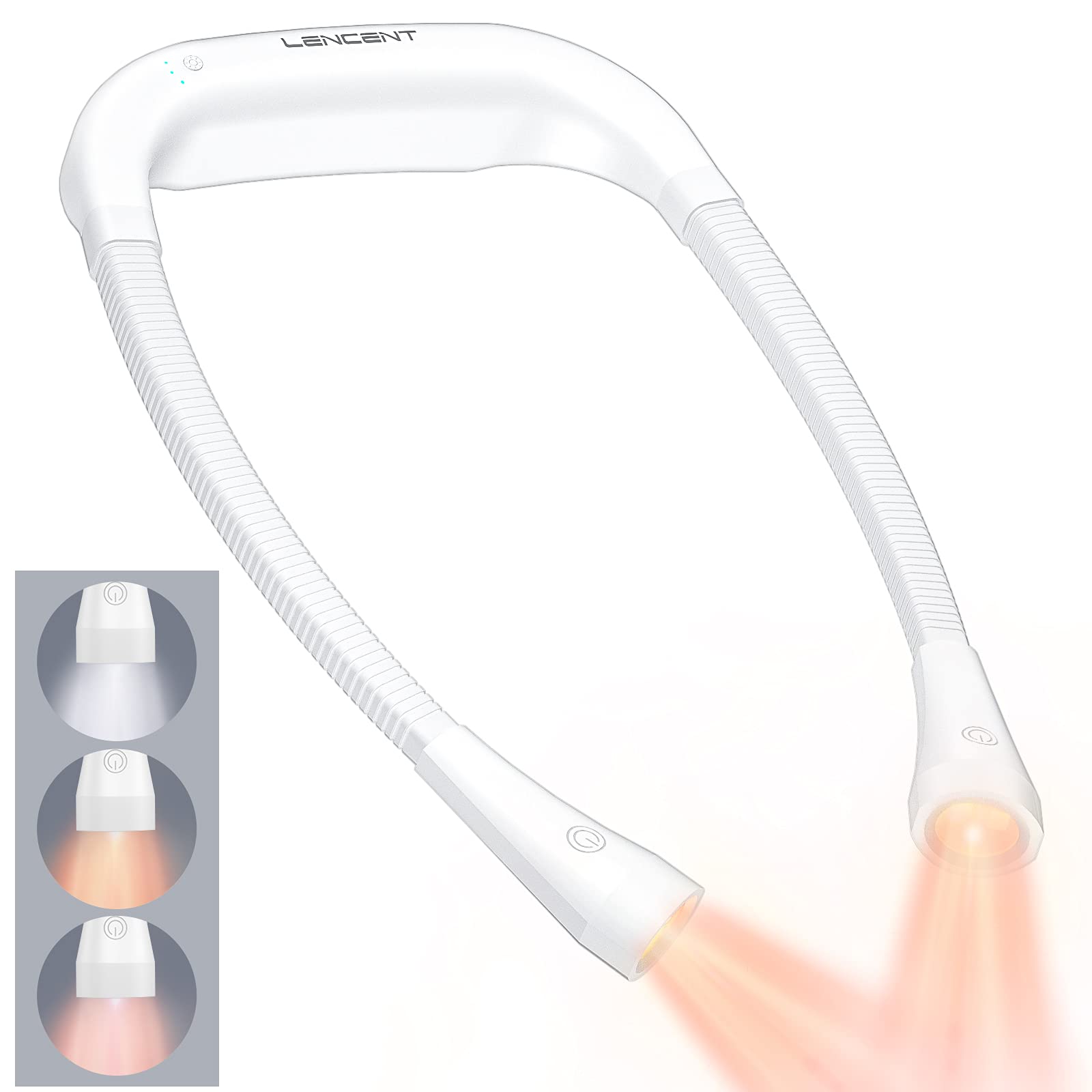 3 Colori 3 Luminosità Lampada Da Lettura NEUTYPECHIC Con 3 Colori E 3 Luminosità - Leggera, Ricaricabile USB-C, Per Leggere E Lavorare Luci Led A Batteria