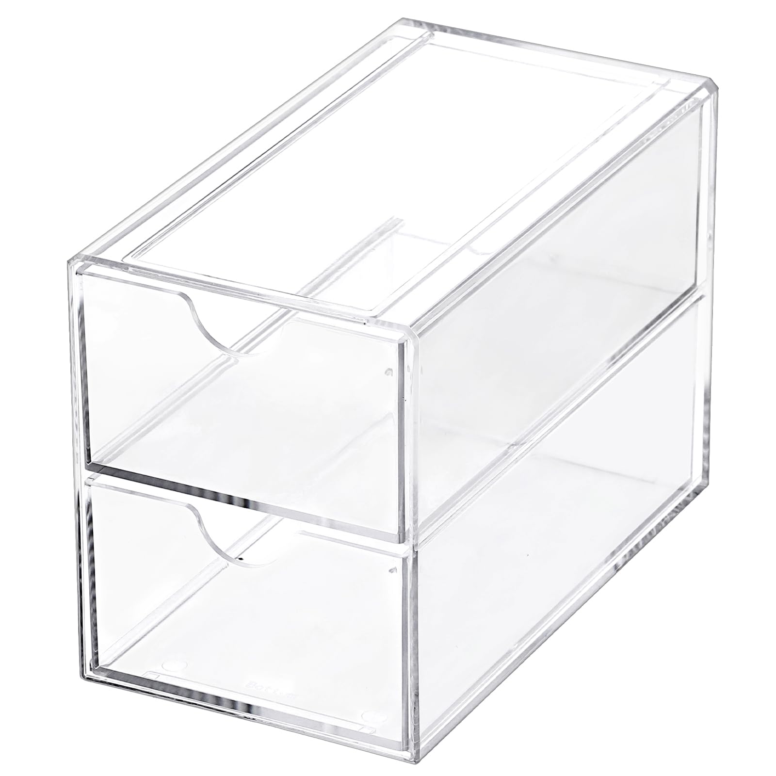 SUMTree Clear Hair Accessory Organizer Box with 2 Drawers, 11.5*16.5*9.3cm