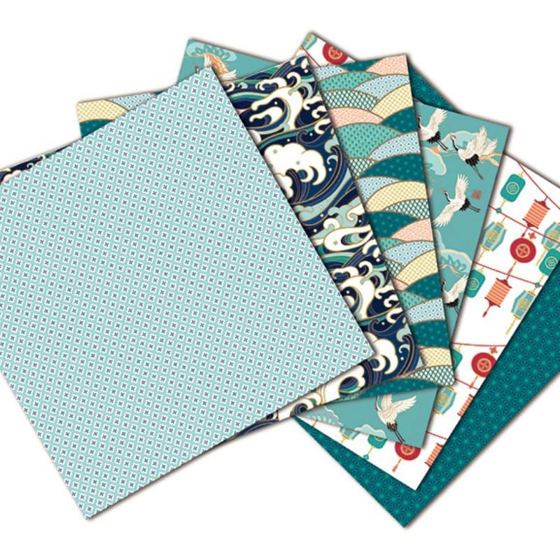 24 Sheets Crane Craft Paper Pads Cutting Dies Art Background Origami Scrapbooking Card Making