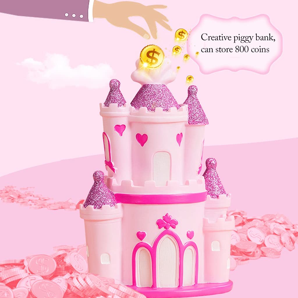 Amazon.co.jp: 貯金箱 子供の貯金箱クリエイティブキャッスル装飾誕生日ギフト貯金箱樹脂の女の子コイン銀行子供のための美しいお金の銀行  5.5x9.4in マネーバンク (Color : Openings) : おもちゃ