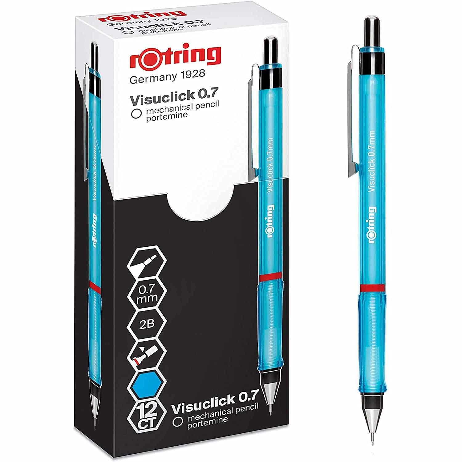 Rotring Visuclick matita portamine 0,7 mm Mina 2B 12 pezzi