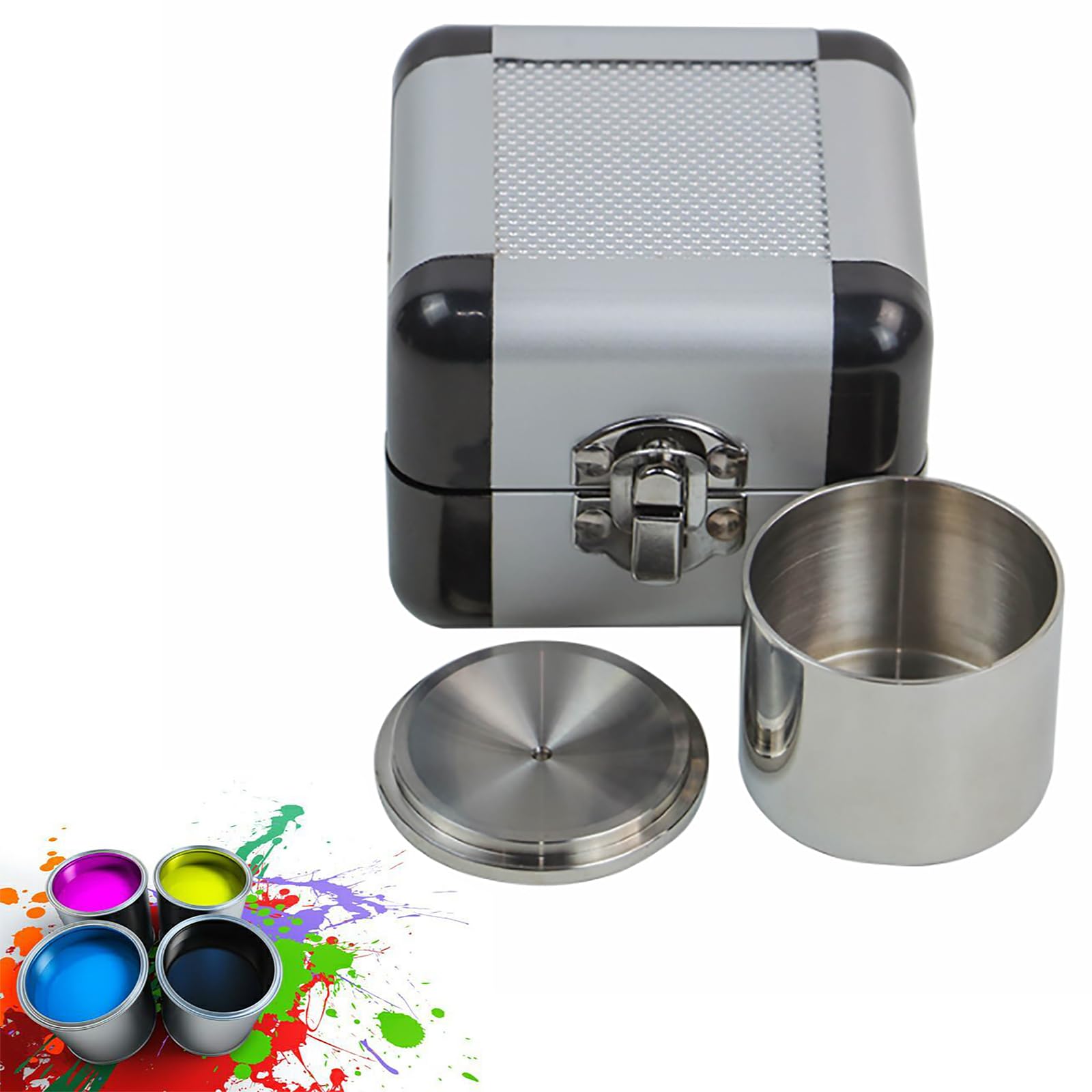 Edelstahl-Farbpyknometer, 37 Mm/50 Mm/100 Ml Dichtepyknometer Mit Aufbewahrungsbox, Messfehler 1 Mg, Für Farbhilfsstoffe Und Öle