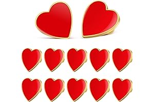 Unique Valentine's Day Pins with 12 Heart-Shaped Enamel Brooches
