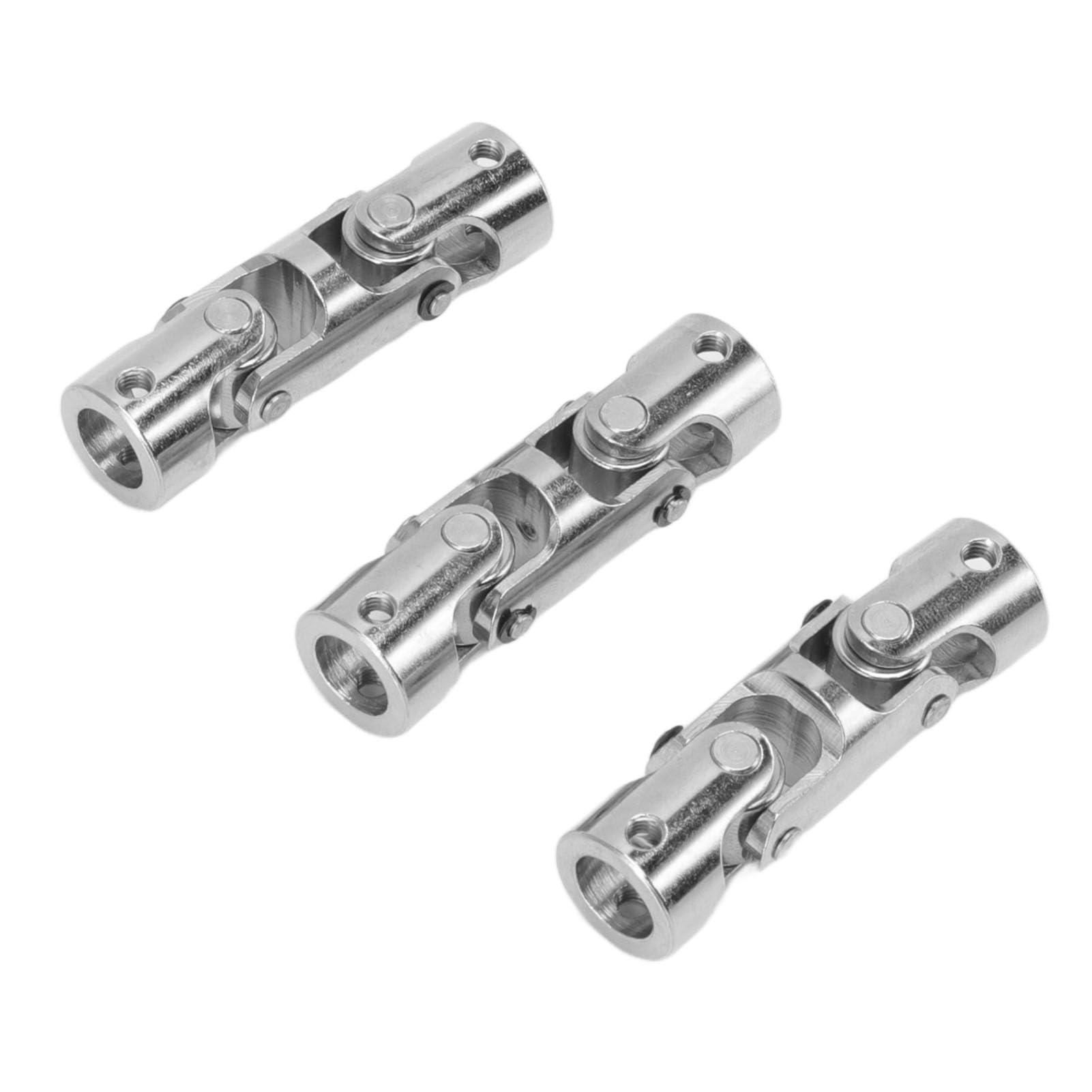 Conector de acoplamiento de junta universal, 3 unidades, acoplamiento mini de 10 mm‑10 mm, acoplador de eje metálico de 3 secciones para coche y barco RC, con tornillos de fijación