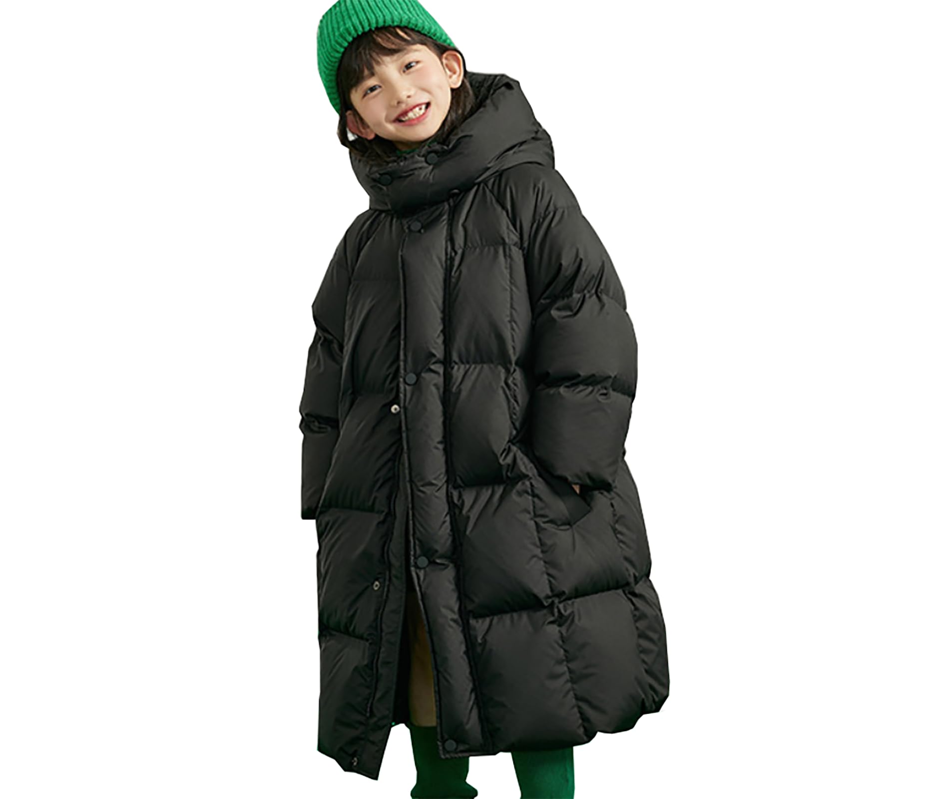 Cappotto invernale per bambini e ragazze, lunghezza media, cappotti caldi, imbottitura in cotone, tipo piumino