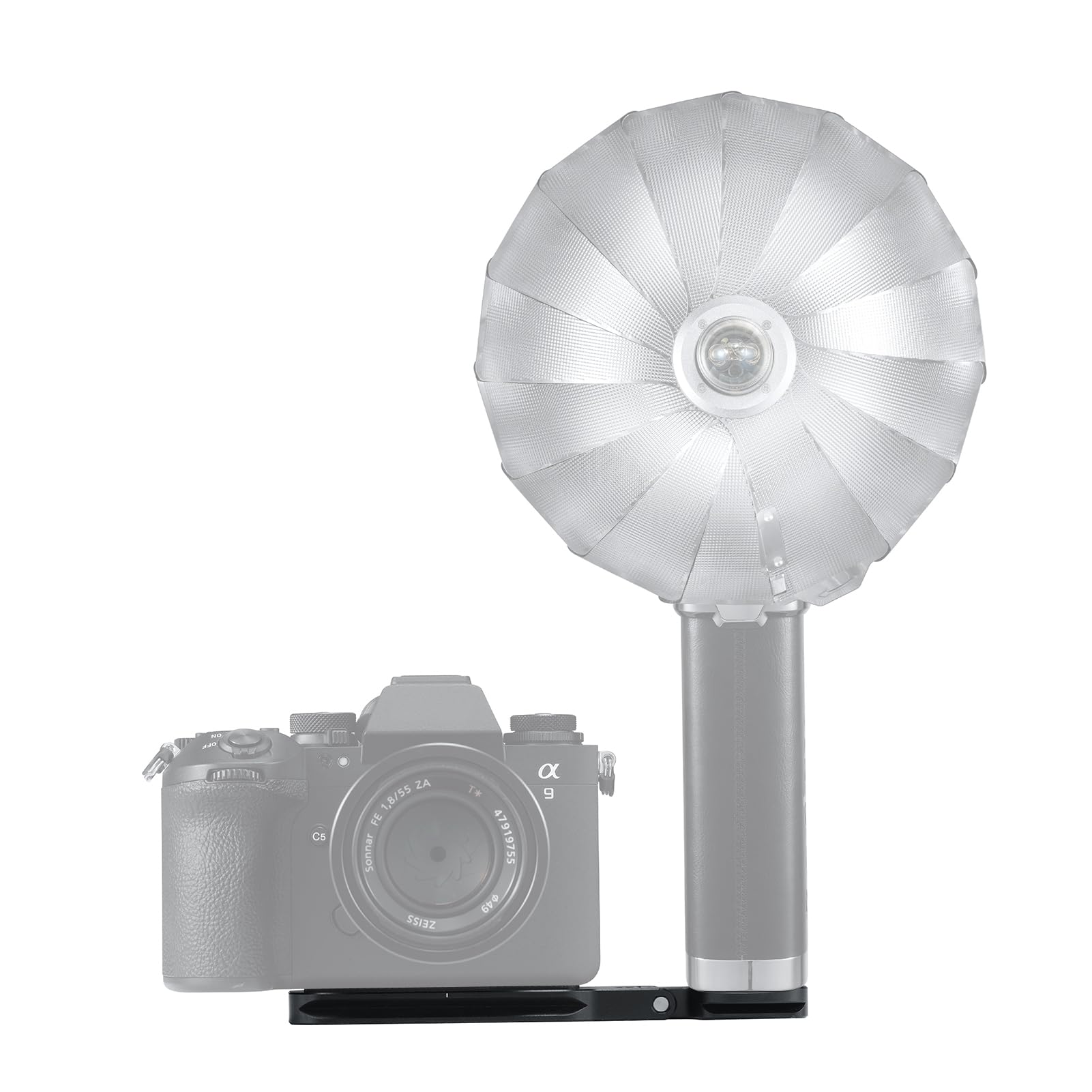Godox FB01 Kamera-Blitzhalterung, Blitzhalter aus Aluminiumlegierung mit Gummipads, Zwei 1/4-Zoll-Schrauben kompatibel mit Godox Lux Master Retro-Kamerablitz