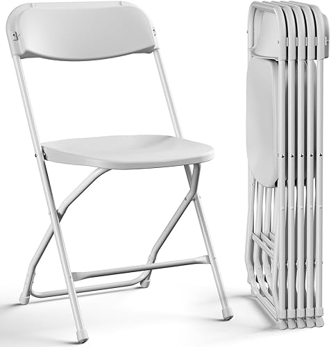 Miniatura 12 de Paquete de 2 sillas plegables, sillas plegables de plástico para exteriores, silla plegable resistente, sillas plegables de metal resistente