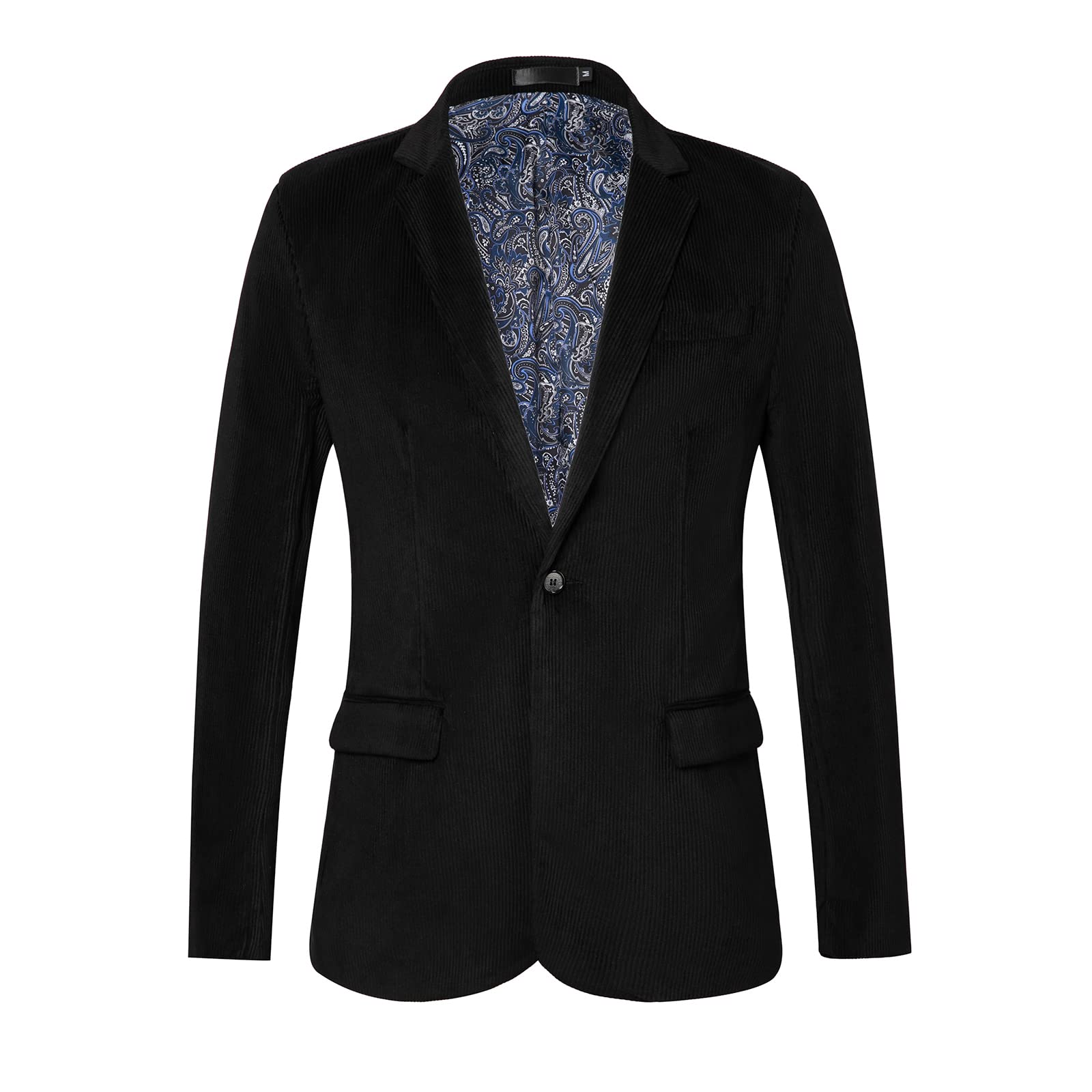 Men's Casual Corduroy Blazer Jacket Slim Fit One Button Work Wear Sport Coat-picture-32