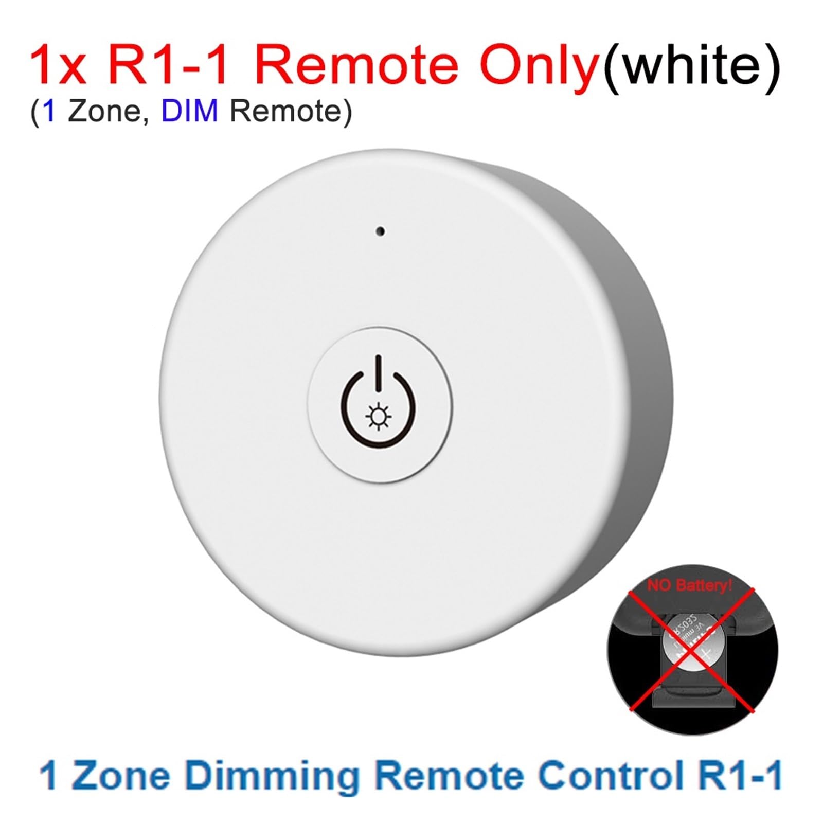 R1-1 Control remoto de un botón 2,4G brillo imán atenuador portátil fijo for tira luz LED solo color(White)