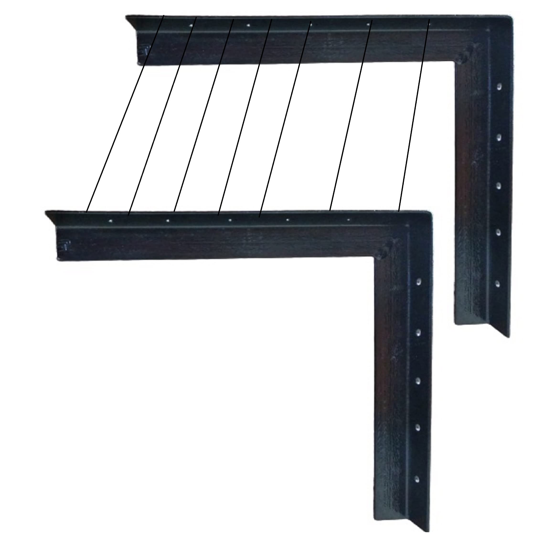 Q1 Beads 2 Pack 400 mm Metal Heavy Duty 300 kgs Capacity Wall Mount Angle Bracket L Bracket (16 x 16", Powder Coated)