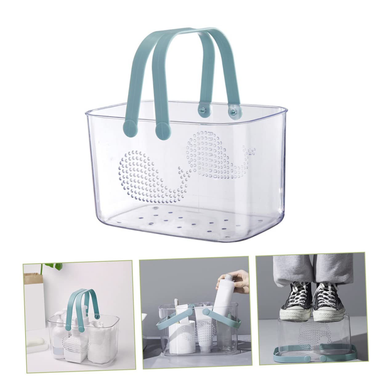 Ciieeo Cesta De Ducha Organizadora De Plástico Con Asa Cestas De Plástico Para Baño Portátiles Para Almacenamiento En Baños Pequeños