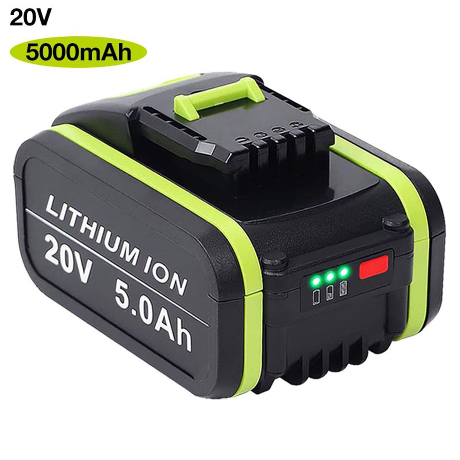 Batteria di Ricambio da 20V E 5000Mah Ad Alta Capacità Compatibile con Batteria Agli Ioni di Litio da 20V Adatta per Utensili Senza Fili WA3516 WG169 WX372 20V 5AH
