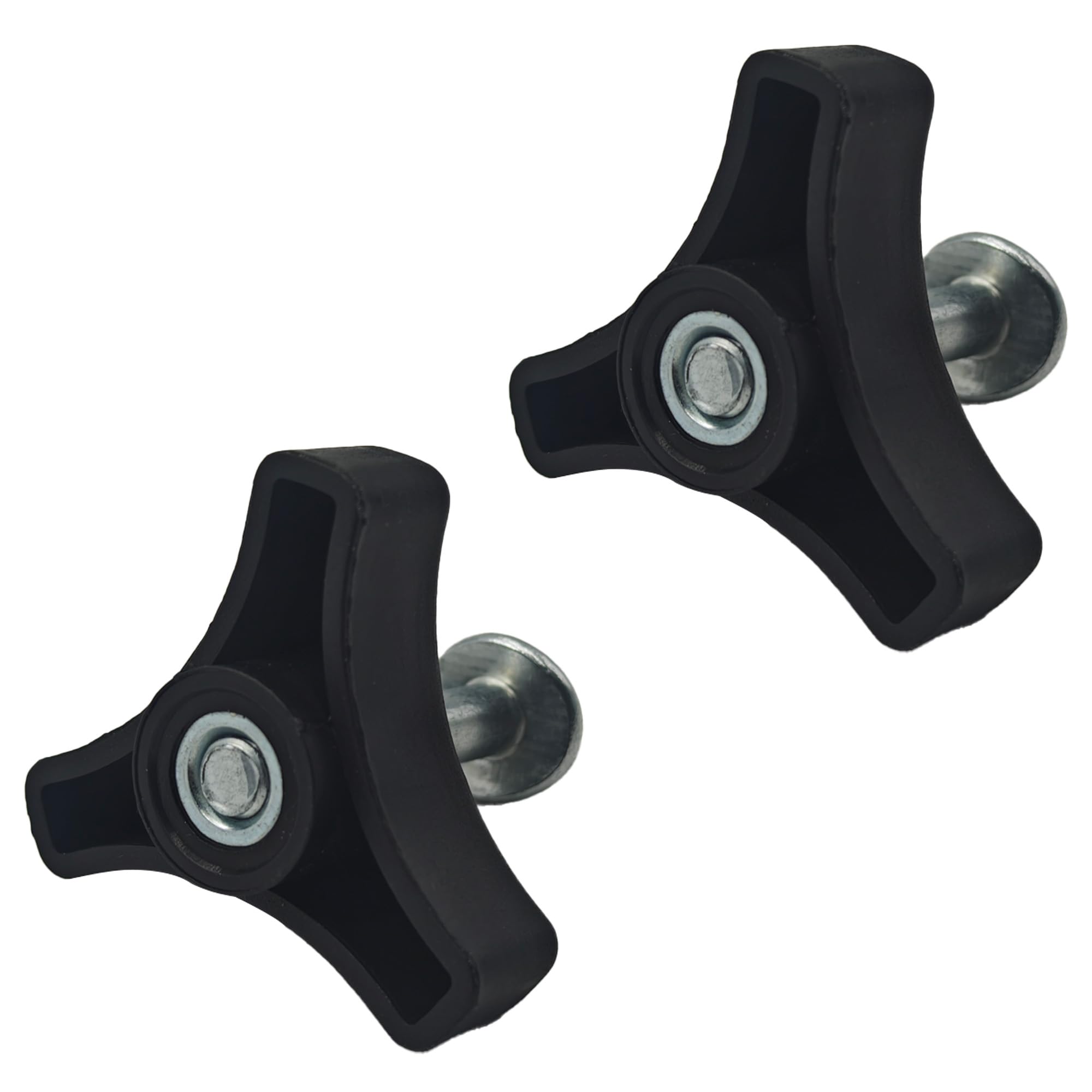 Runseaway 2 Sets Lawn Mower Handle Knob Nut Screw Bolt, Triangle Handle Wing Nut & Bolt Set, Universal Replacement Parts for Most Lawn Mower, Snow Blower, Lawn Machine Accessories, Easy Install