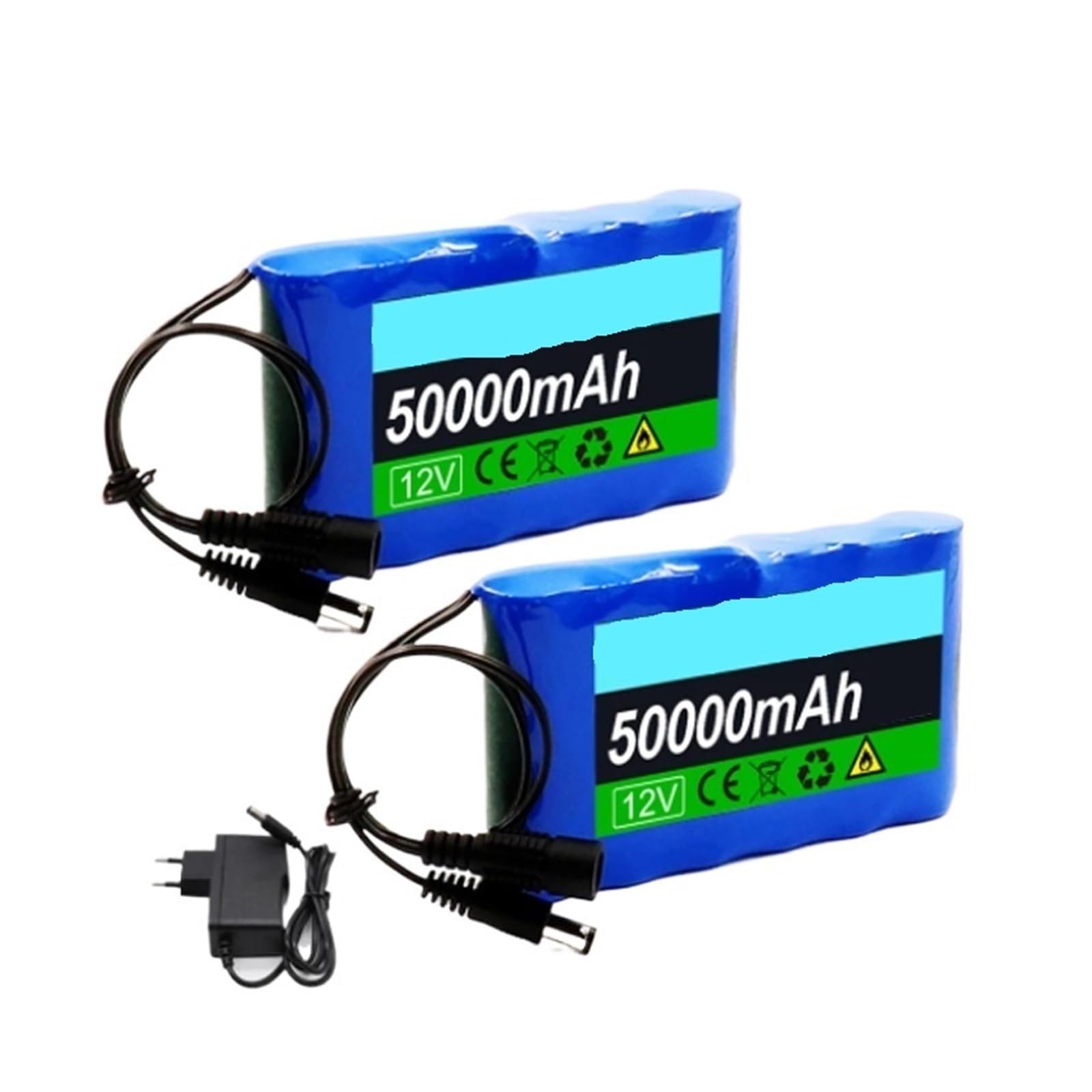 Batterie rechargeable 18650 3S2P 12 V 50000 mAh for caméra de surveillance CCTV(Battery*2+Charger*1)